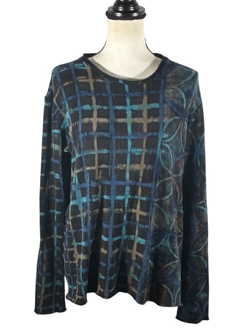 Heyne Bogut Tie-Dye Long Sleeve sweaterSize 3 (M) Hand-Dyed Printed Cotton